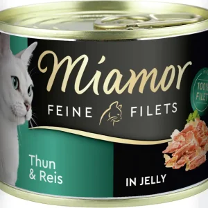 Markenprodukt Sparpaket 12 x 185 g Miamor Feine Filets Thun & Reis in Jelly Katzen Nassfutter